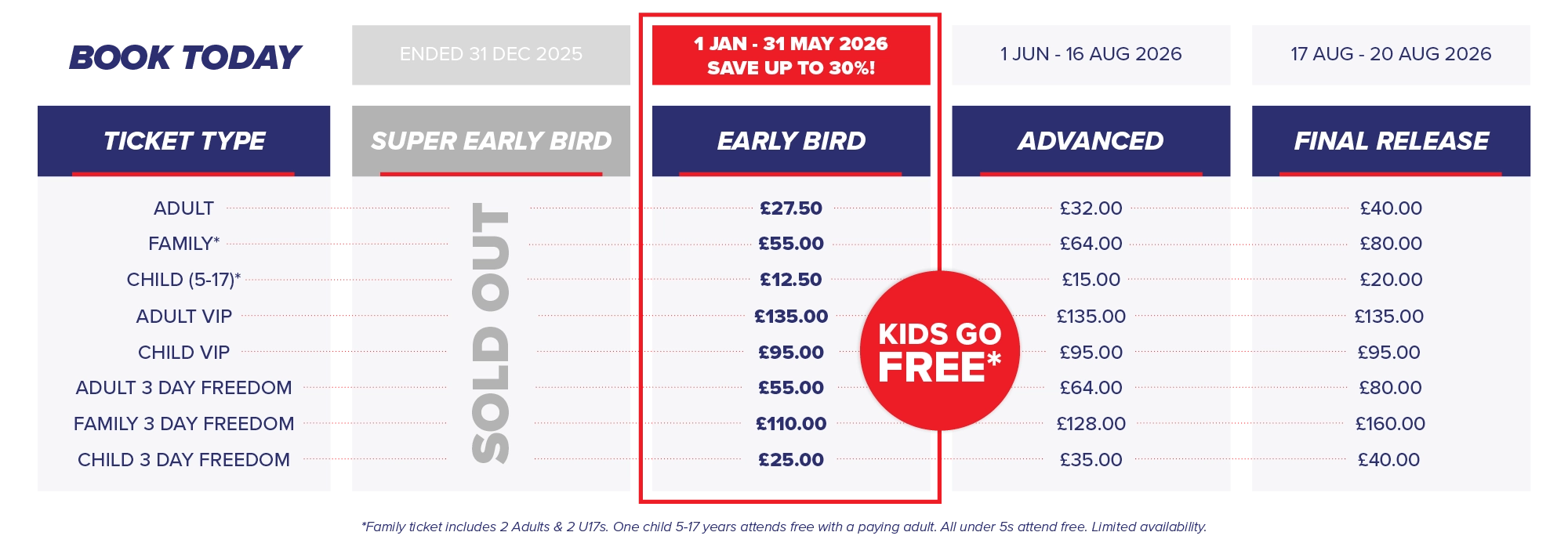 2026 ticket pricing