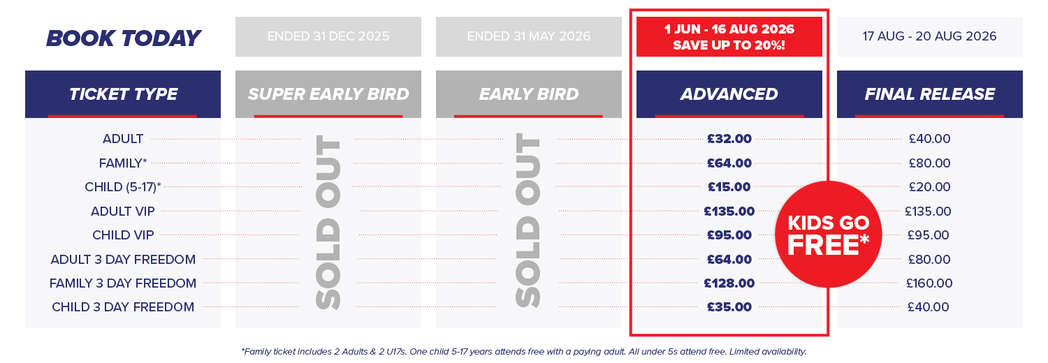 2026 Ticket Prices