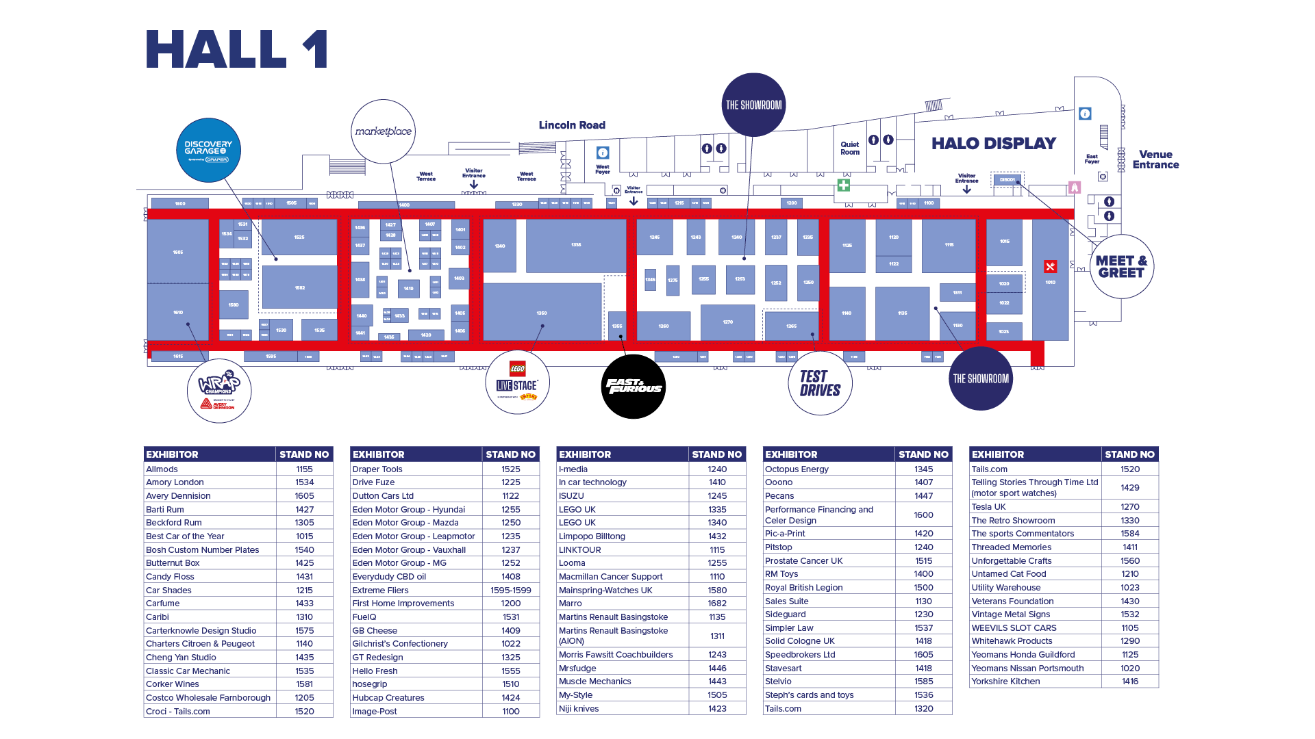 Hall 1 Floor Plan